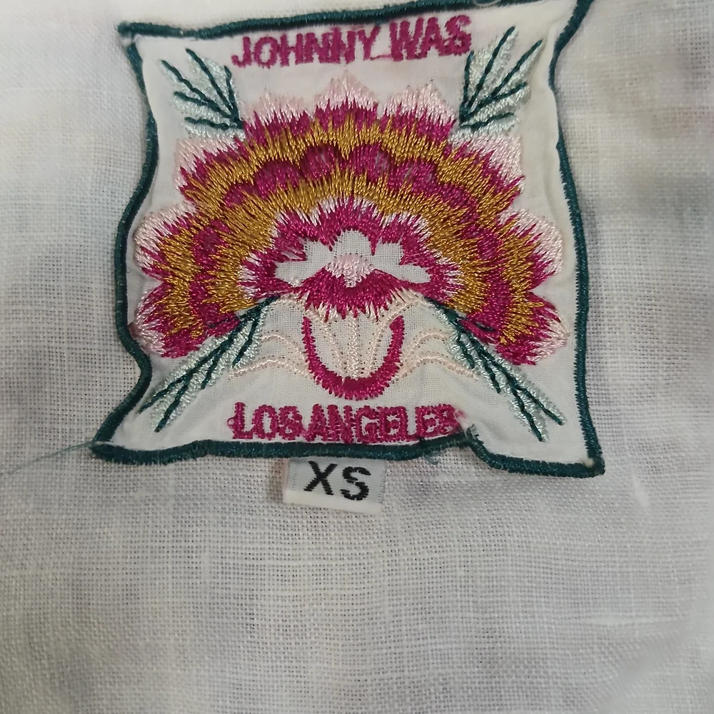 Johnny Was Velsia Embroidered Linen Bolero XS White Boho Jacket - Picture 3 of 6
